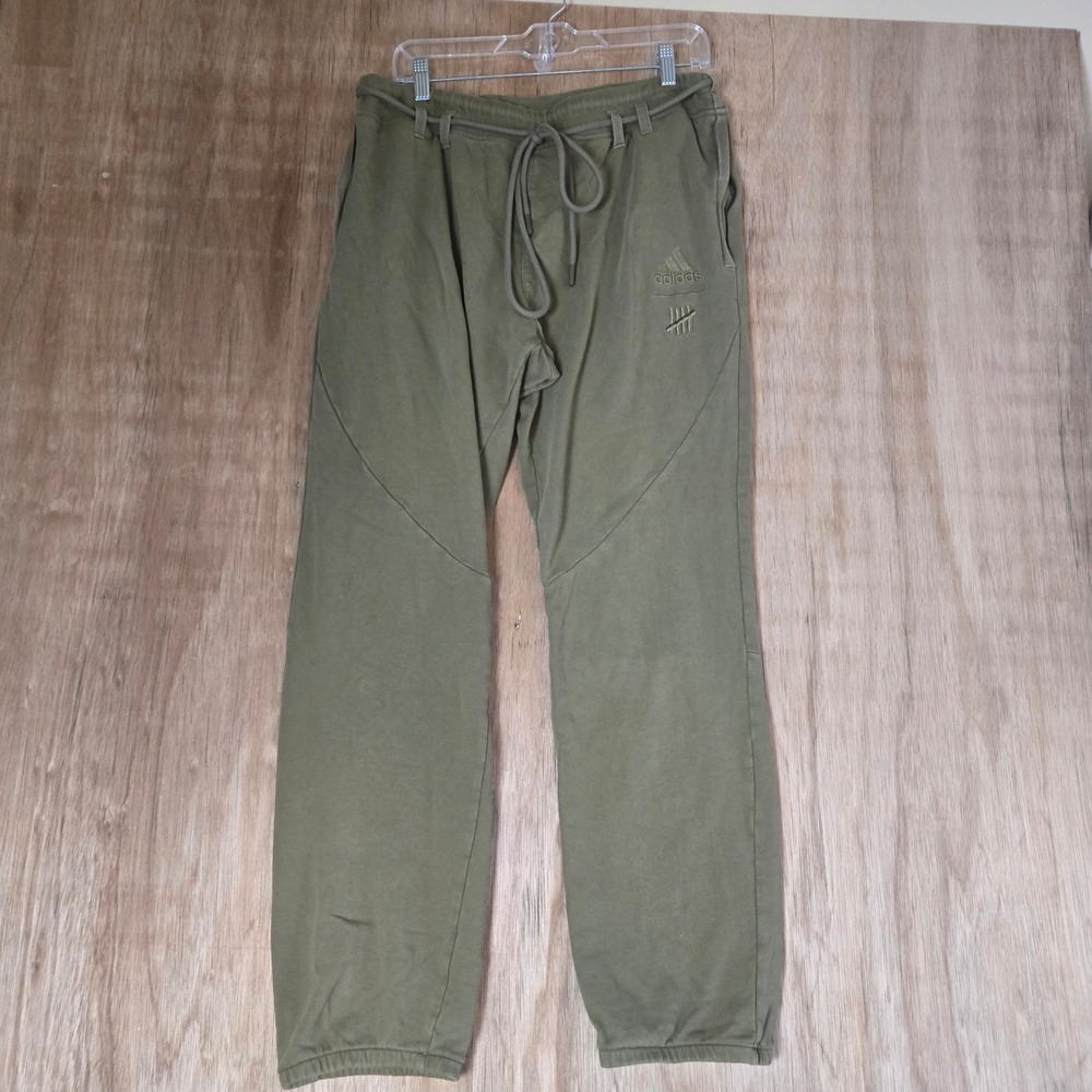 Adidas x Undefeated Mens Olive Green French Terry Sweatpants Size Large